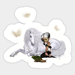 Wonderful unicorn with fairy Sticker